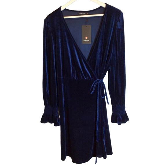 Blue Velvet Long Sleeve Wrap Dress 2XL *NWT* - Picture 3 of 6